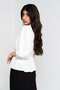 Solid Side-Slit 3/4 Sleeve Blouse - 3