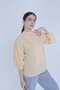Women's Solid Open-Back Puff Sleeve Blouse - 2