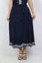 Solid Midi Skirt with Patterns - 4