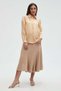 Women's Long Sleeve Blouse with Shoulder Pattern - 2