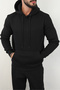 Men's 3 Thread Hooded Cotton Sweatshirt with Fleece Inside - 2