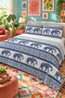 Elephant Pattern Double Printed Pike (200x220 Cm) - 2