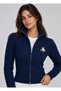Navy Blue Color Women's Knitted Patterned Embroidered Knitwear