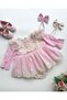 Florance Guipure Collared Long Sleeve Special Occasion Baby Girl Romper - 4