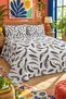 Black Leaf Patterned Bedspread 200X220 Double Pique Set