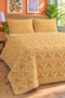 Yellow Geometric Patterned Bedspread 200X220 Double Pique Set - 2