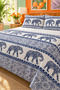 Elephant Pattern Double Printed Pike (200x220 Cm) - 5