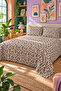 Black Leaf Patterned Bedspread 200X220 Double Pique Set - 3