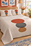 Abstract Circle Patterned Bedspread 200X220 Double Pique Set - 4