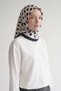 Polka Dot Twill Silk Scarf Navy Blue - Ecru