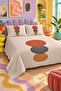 Abstract Circle Patterned Bedspread 200X220 Double Pique Set