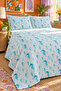 Blue Double Printed Sea Horse Pique - 200x220 Cm - 7