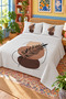 Abstract Leaf Patterned Bedspread 200X220 Double Pique Set - 5