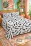 Black Leaf Patterned Bedspread 200X220 Double Pique Set - 7