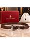 Williampolo Full Grain Leather Silver Buckle Brown Women's Belt
