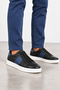 Teren Men's Genuine Leather Sneaker Shoes - Black