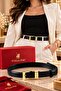 Williampolo Genuine Leather Gold Buckle Women's Belt