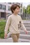 Civil Boy's King Printed Sweatshirt |   3 Thread Long Arm |   School Nursery and Daily Use - Beige - 3