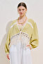 Lace-Detail Muslin Blazer Yellow - 3
