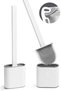 White Color Silicone Bathroom Toilet Toilet Cleaning Brush and Holder WC Toilet Brush - 4