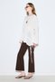 Textured Tunic with Tie-Up Detail, Ecru - 5