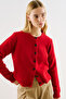 Cycling Collar Knitwear Cardigan Red - 6