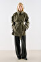 North Kruvaze Belted Trench Coat Khaki - 4
