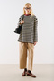 Striped Colorful Collar Long Sleeve T-Shirt Black - 2