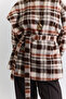 Plaid Poncho with Shawl Detail Brown - 6