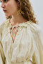 RUCHED COLLAR LINEN WIDE DRESS YELLOW - 4