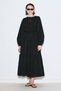 Drawstring Long Sleeve Dress Black - 4