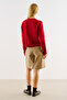 Cycling Collar Knitwear Cardigan Red - 7