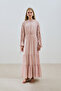Long Tight Chiffon Dress Powder