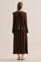 Muslin Embroidered Wide-Collar Blouse in Dusty Brown - 8