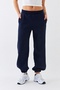 Oversize Unisex Sweatpants Navy Blue – 3-Thread Ribbed, Elasticated Waistband, Pockets, Relaxed Fit - 6