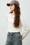 Long Sleeve Fit Cotton Tshirt Vanilla