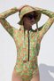 Patterned Zippered Surf Swimsuit Peach - 6