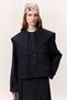 Wide Collar Gabardine Jacket Navy Blue - 2