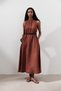 Linen Tight Wide Dress Copper - 5