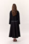 Contrast Color Long Sleeve T-Shirt Black - 8
