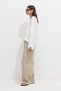Ecru Premium V-Neck Linen Blouse - 4