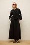 Bol Cut Linen Skirt Black - 2