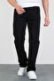 Men's Black Washed Straight/Baggy Fit Patterned 100% Cotton Jean Denim Trousers Man - 3
