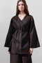 Linen Cruvaze Closure Kimono Aci Brown - 3