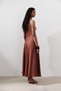 Linen Stitching Detail Skirt Copper - 6
