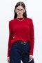 CYCLING NECK FIT KNIT SWEATER RED