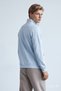 Leon Blue Half Zipper Printed Mock Neck Standard Fit Men's Sweatshirt - 3