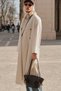 Shawl-Detail Design Trench Coat Cream - 3