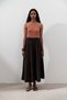 Linen Wide Piece Skirt Bitter Brown - 3