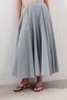 Partial Wide Cotton Skirt Blue - 4